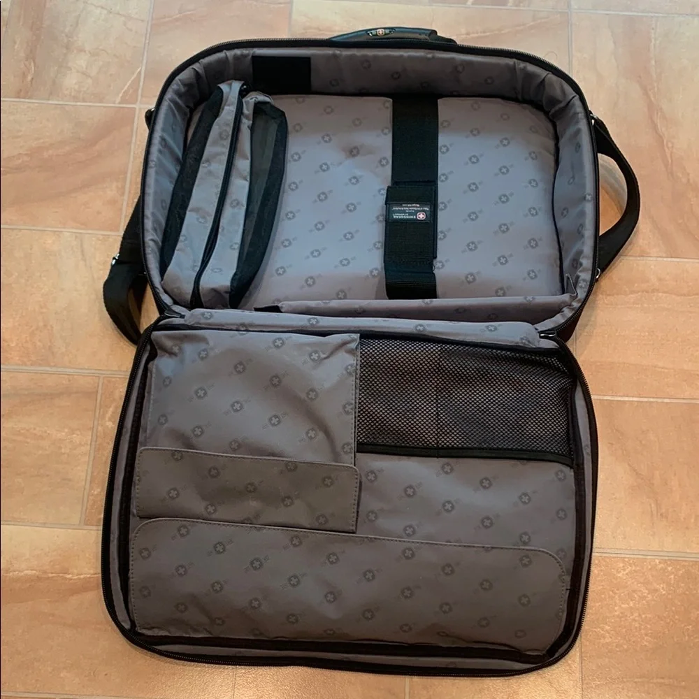 SwissGear Black & Gray Laptop Business Briefcase Messenger Padded Shoulder Bag